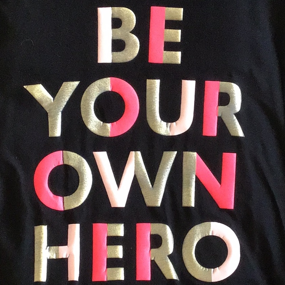 Multicolored mostly black be your own hero kids